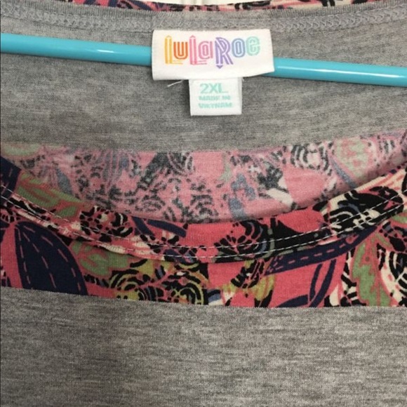 Lularoe Julia new with tags grey pink - Picture 3 of 4